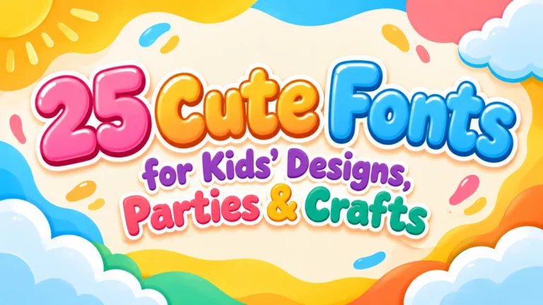 25 Cute Fonts for Kids' Designs, Parties